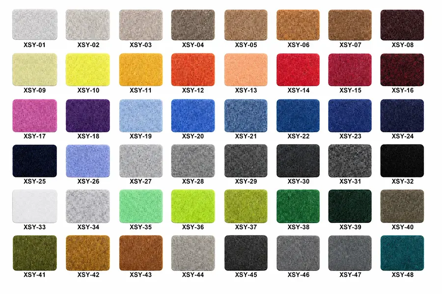 Interior acoustic panel colour options