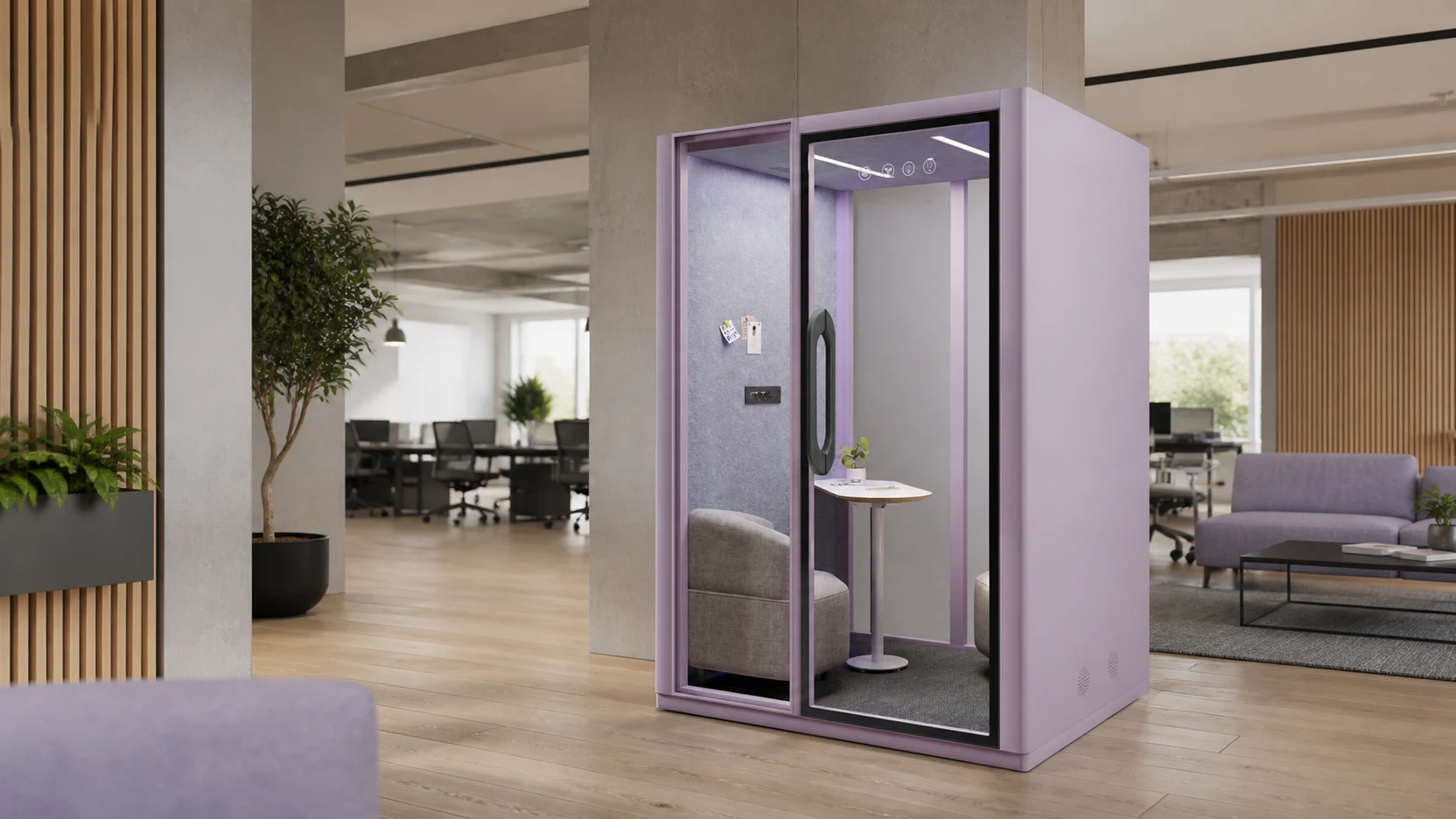 A MOVUSH office pod in a contemporary commercial workplace