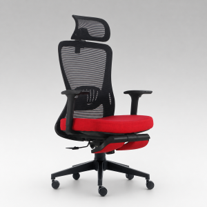 MOVUSH CH23-40 Mesh Executive Chair front view with footrest