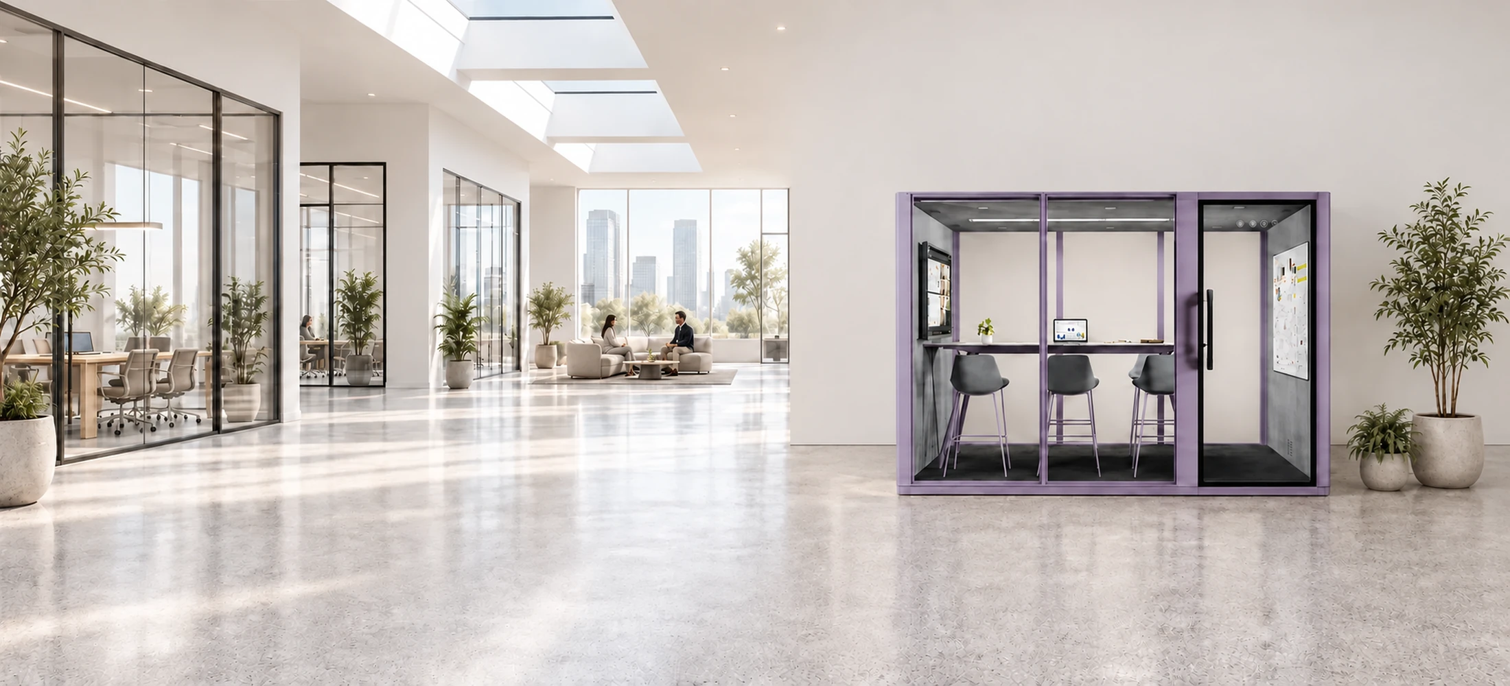 MOVUSH acoustic meeting pod in a bright modern office