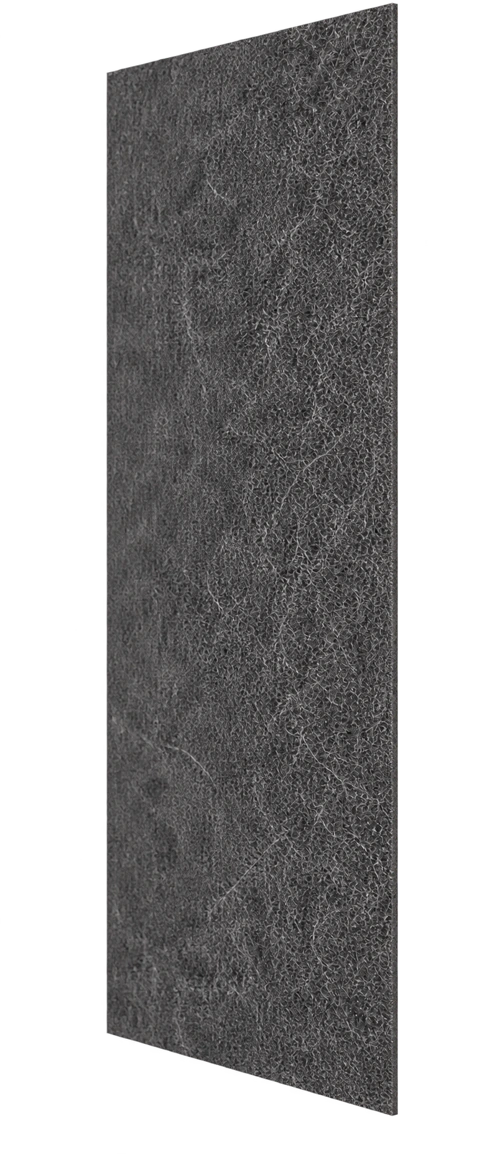 Very thin flat polyester-fibre acoustic lining